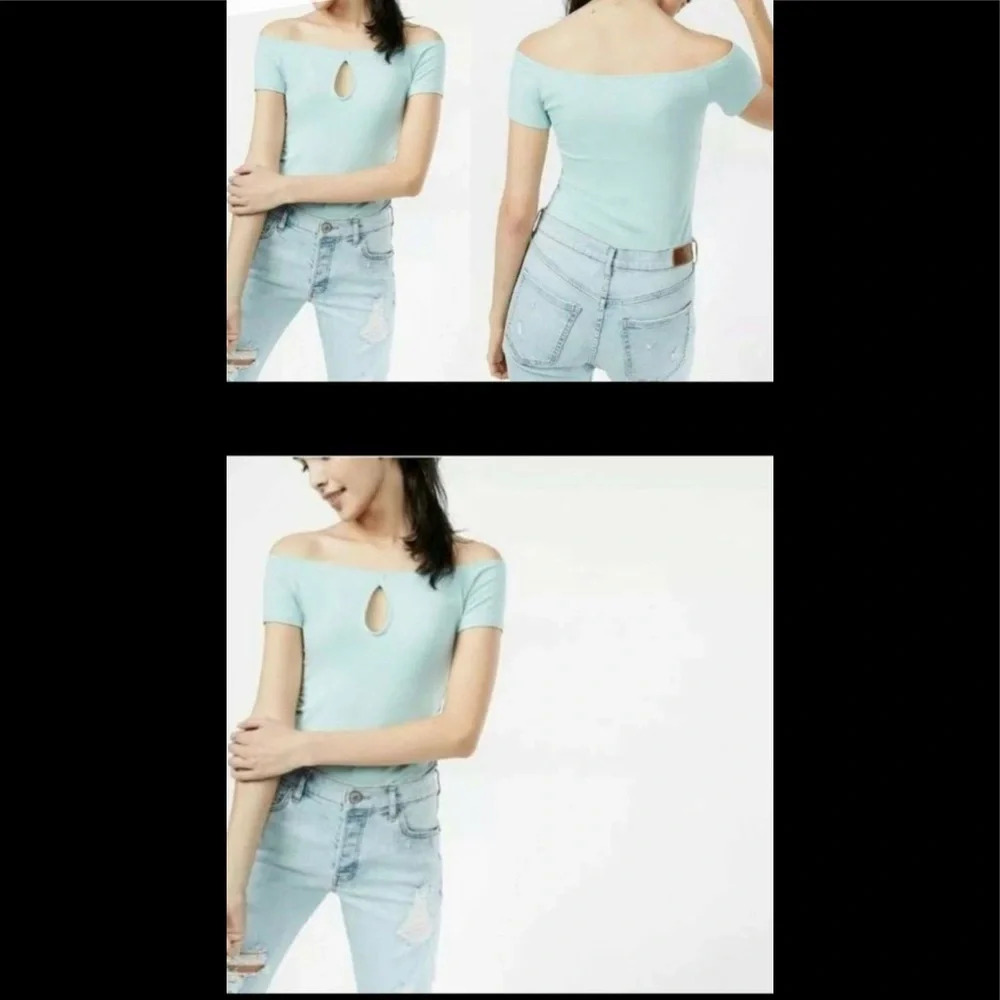 NWOT Express Keyhole Off the Shoulder Top - Size XS | Color: Baby Blue